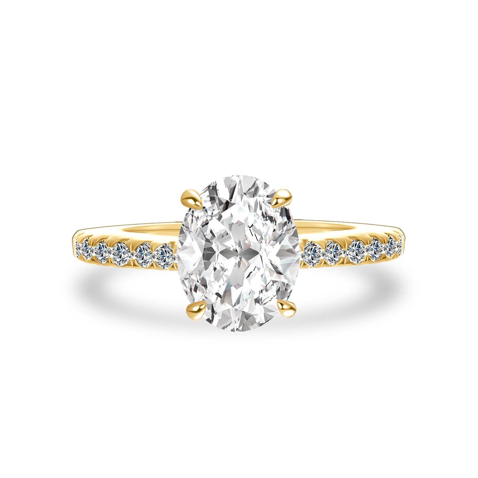 Aurevyn Moissanite 2.0 Ct Oval Cut Yellow Gold Promise Ring For Women