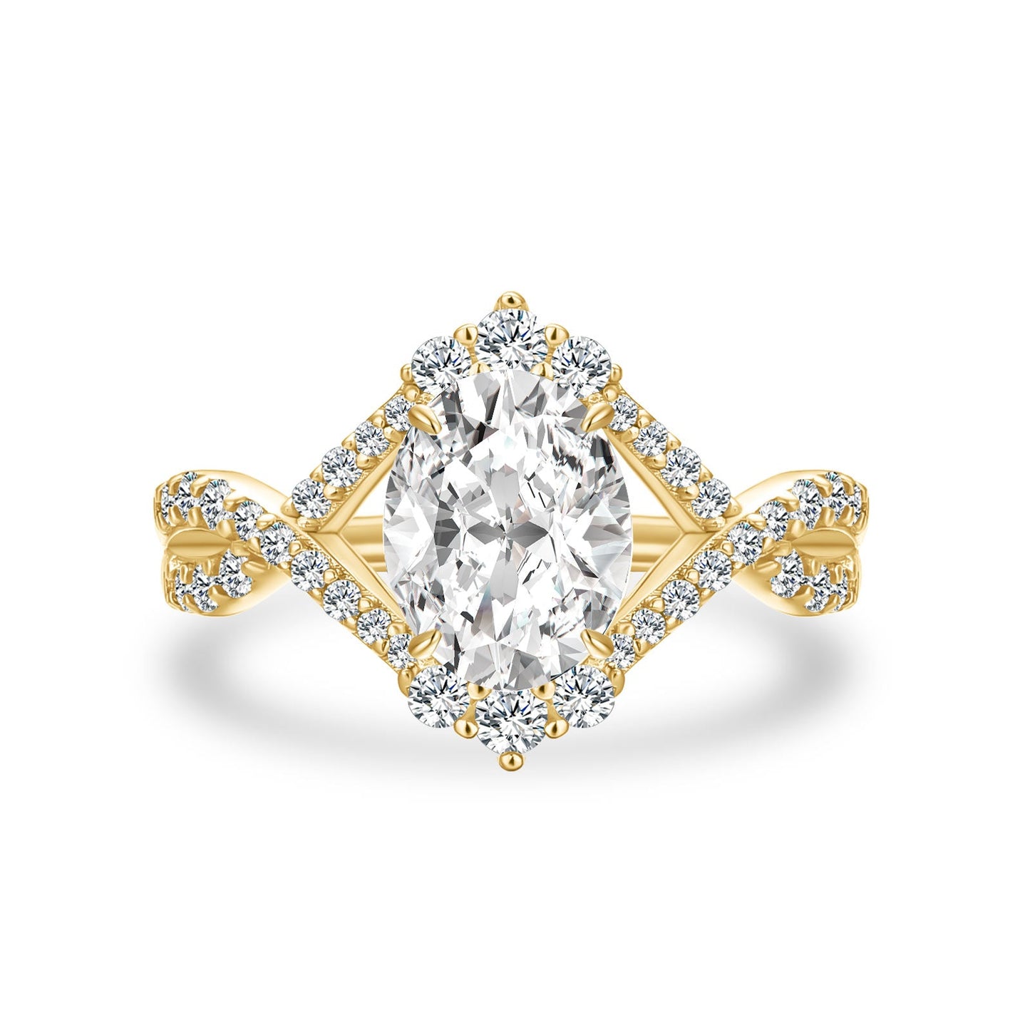 Aurevyn Moissanite 2.0Ct Oval Cut Engagement Ring Travel Ring In Sterling Silver