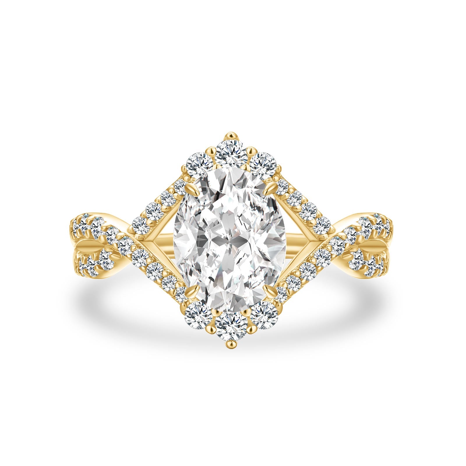 Aurevyn Moissanite 2.0Ct Oval Cut Engagement Ring Travel Ring In Sterling Silver