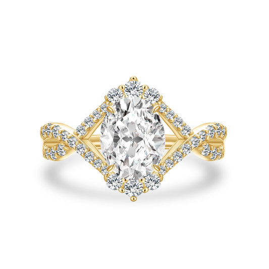 Aurevyn Moissanite 2.0Ct Oval Cut Engagement Ring Travel Ring In Sterling Silver