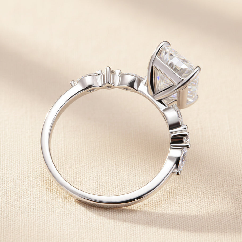 Aurevyn 3.5 Ct Radiant Cut White Gold Travel Ring For Women