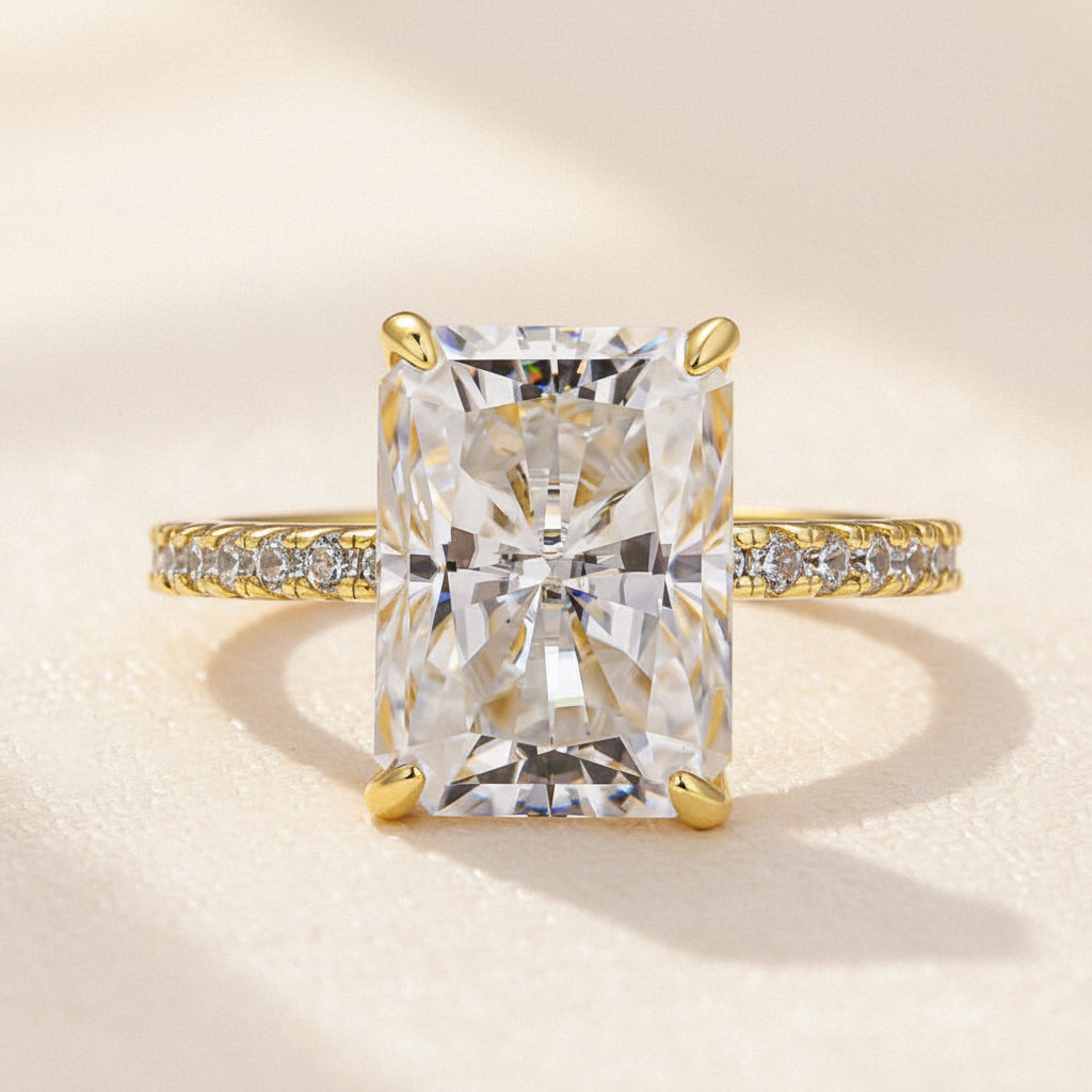 Aurevyn 4.5Ct Radiant Cut Yellow Gold Travel Promise Ring