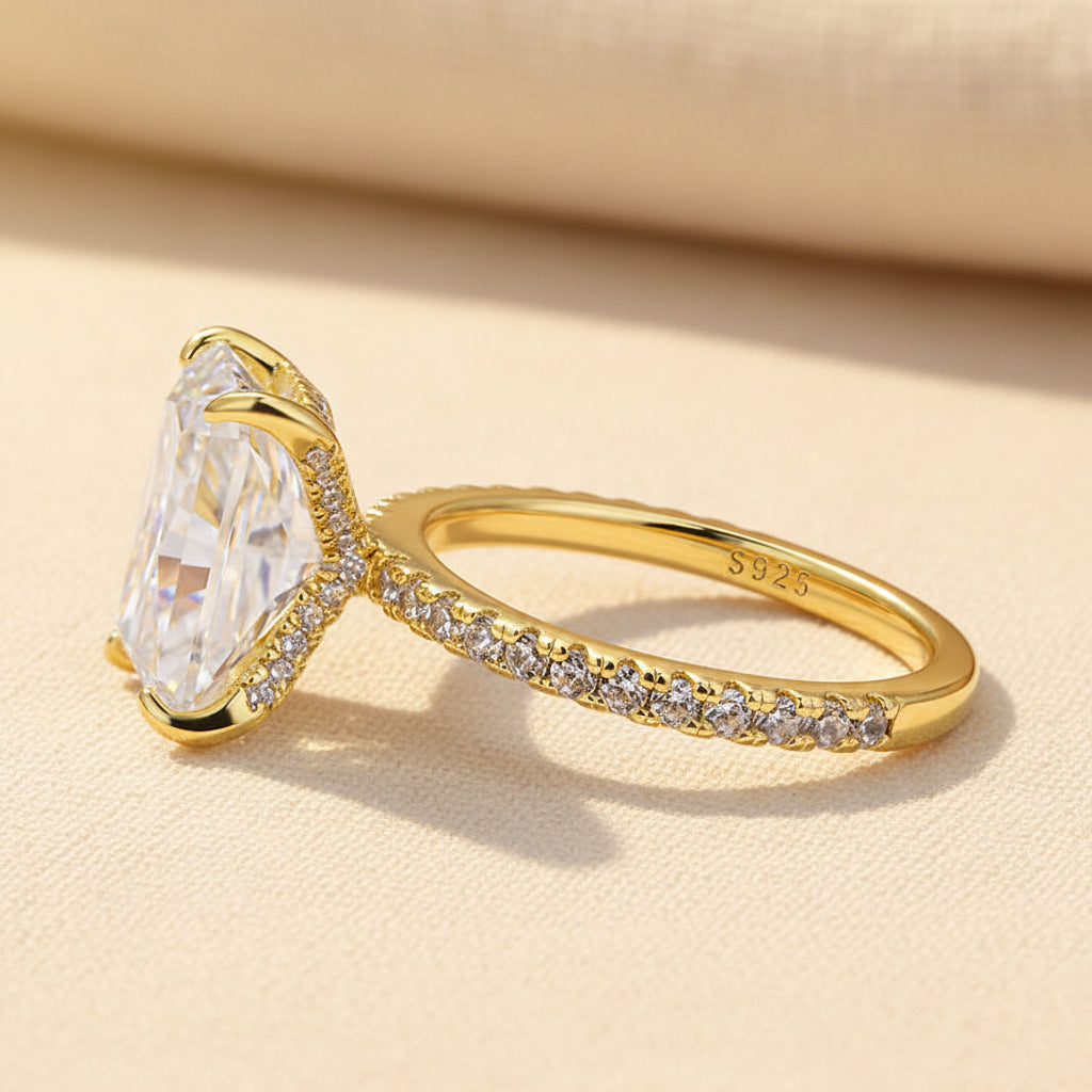 Aurevyn 4.5Ct Radiant Cut Yellow Gold Travel Promise Ring