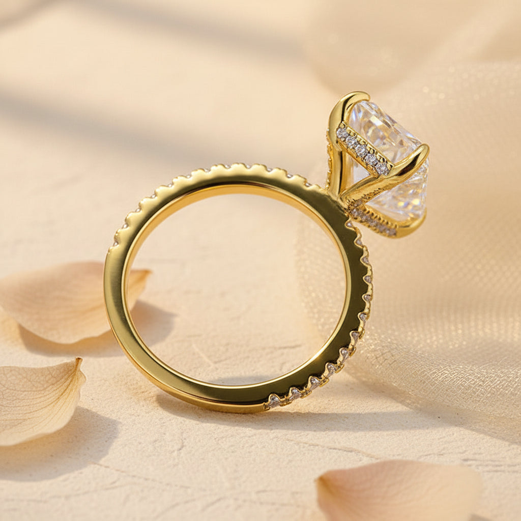 Aurevyn 4.5Ct Radiant Cut Yellow Gold Travel Promise Ring