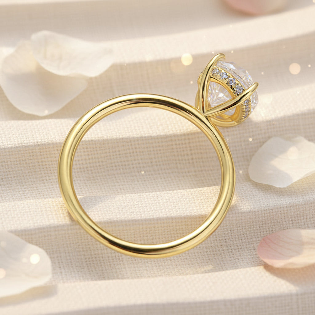 Aurevyn 2.0 Ct Solitaire Oval Cut Yellow Gold Promise Ring