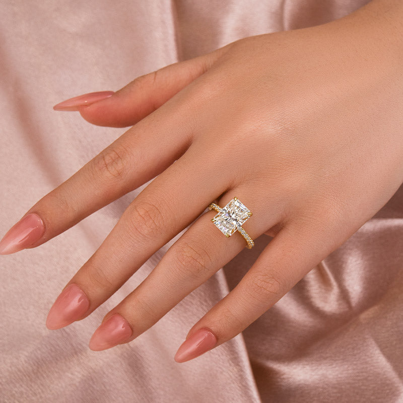 Aurevyn 4.5Ct Radiant Cut Yellow Gold Travel Promise Ring