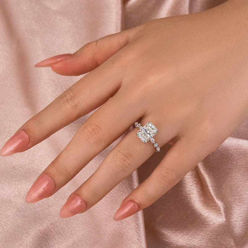 Aurevyn 3.5 Ct Radiant Cut White Gold Travel Ring For Women