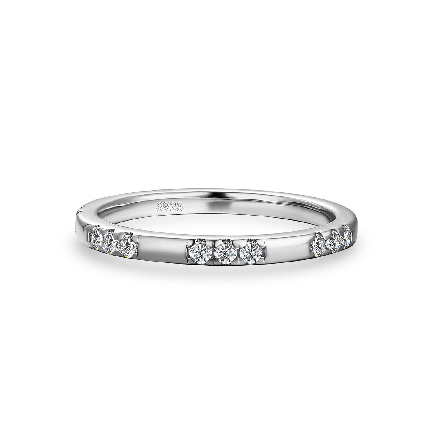 Aurevyn Classic Round Cut Wedding Ring In 925 Sterling Silver