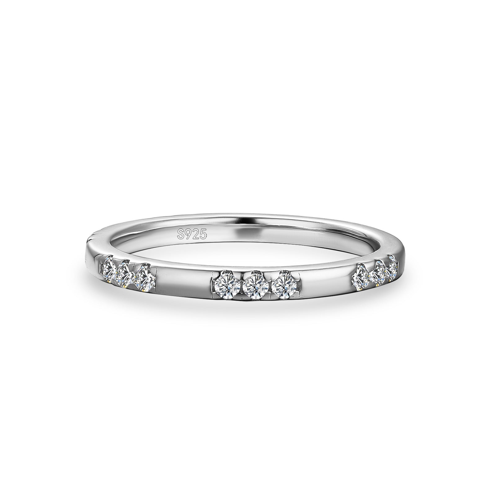 Aurevyn Classic Round Cut Wedding Ring In 925 Sterling Silver