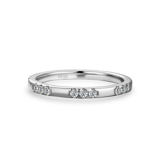 Aurevyn Classic Round Cut Wedding Ring In 925 Sterling Silver