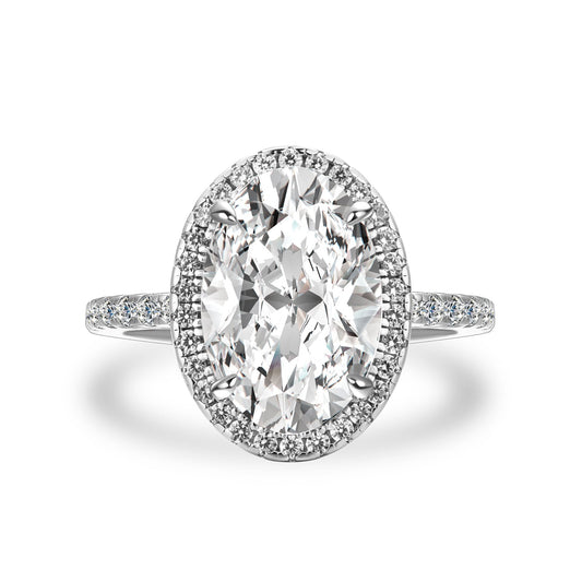 Aurevyn 4.0 Ct Oval Cut Halo White Gold Engagement Ring
