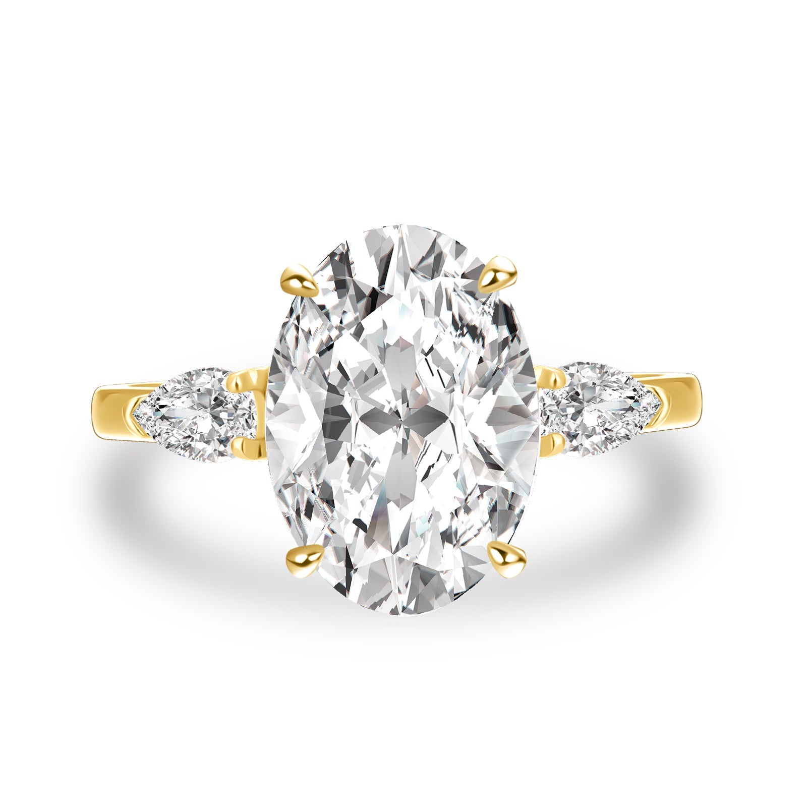 Aurevyn 4.0 Ct Oval Cut Yellow Gold Promise Ring