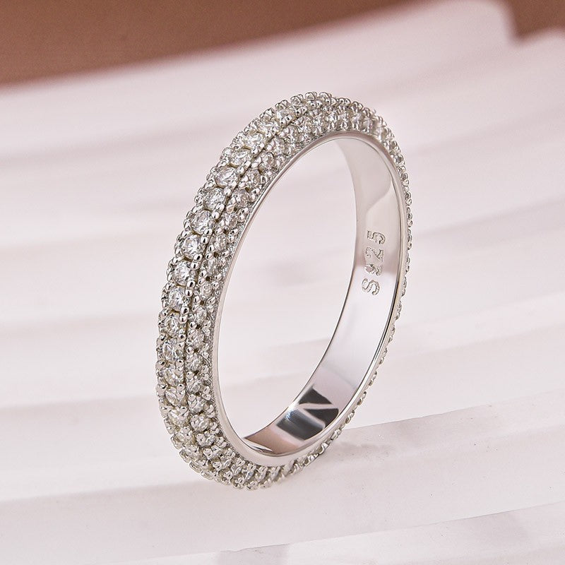 Aurevyn 2.0Ct White Gold Pavé Moissanite Wedding Ring