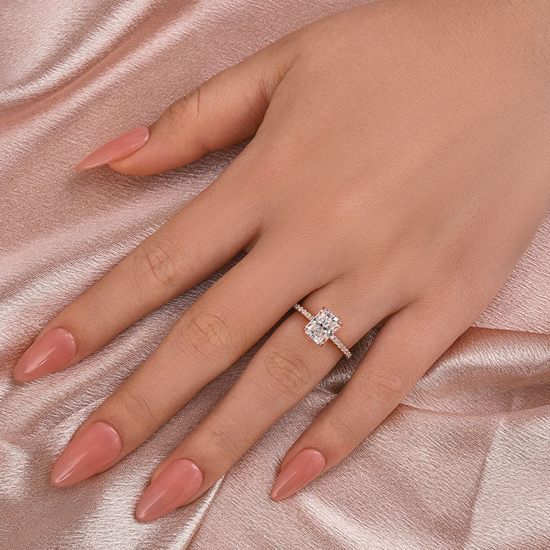 Aurevyn 2.0 Ct Radiant Cut Rose Gold Engagement Ring