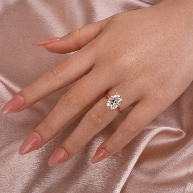 Aurevyn 4.0 Ct Oval Cut Rose Gold Promise Ring For Women