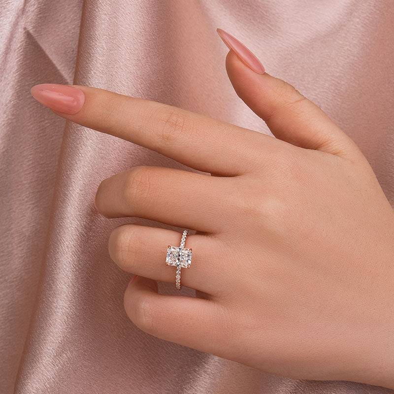 Aurevyn 2.0 Ct Radiant Cut Rose Gold Engagement Ring