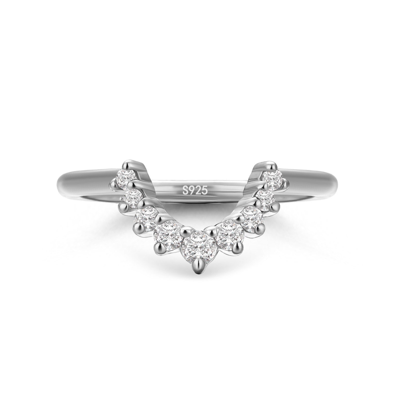 Aurevyn Moissanite 0.5Ct White Gold Contoured Ring