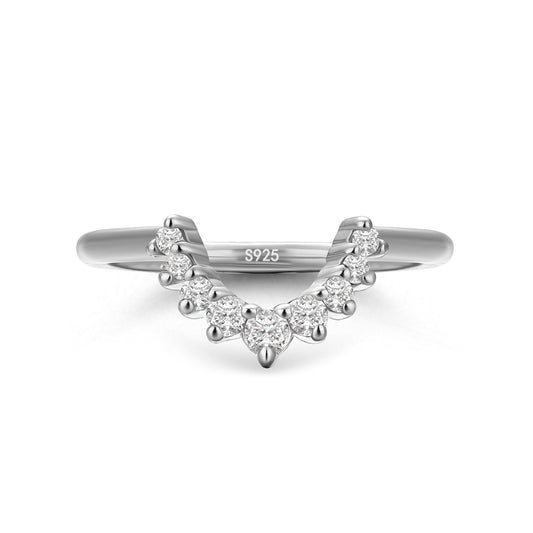 Aurevyn Moissanite 0.5Ct White Gold Contoured Ring