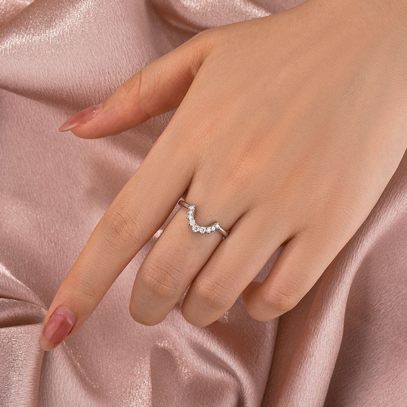 Aurevyn Moissanite 0.5Ct White Gold Contoured Ring