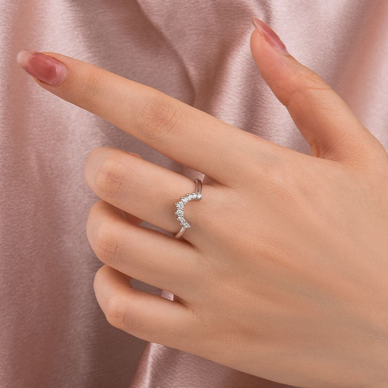 Aurevyn Moissanite 0.5Ct White Gold Contoured Ring