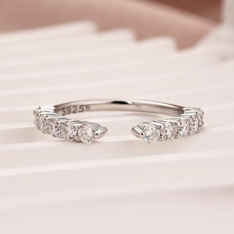 Aurevyn Open Round Cut White Gold Wedding Band