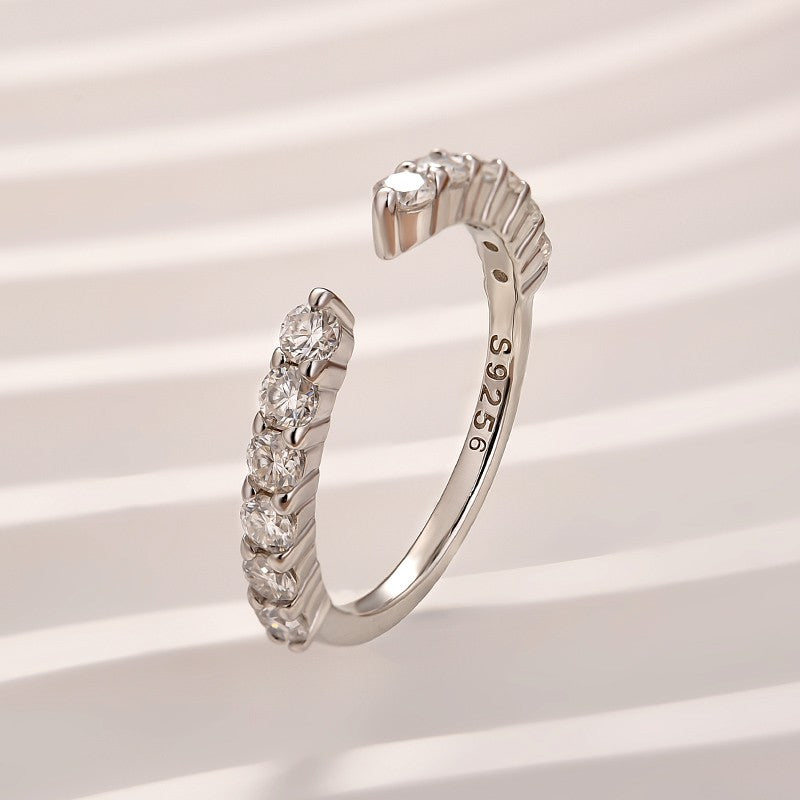 Aurevyn Open Round Cut White Gold Wedding Band