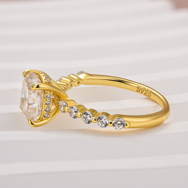Aurevyn 2.0 Ct Yellow Gold Cushion Cut Bridal Ring