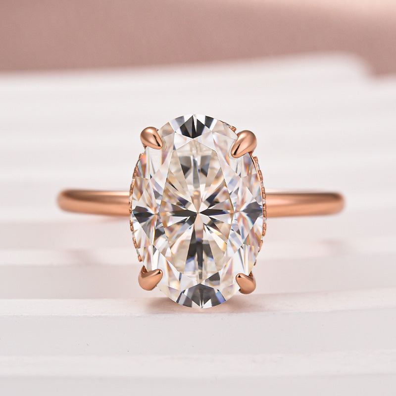 Aurevyn 4.0 Ct Oval Cut Rose Gold Promise Ring For Women