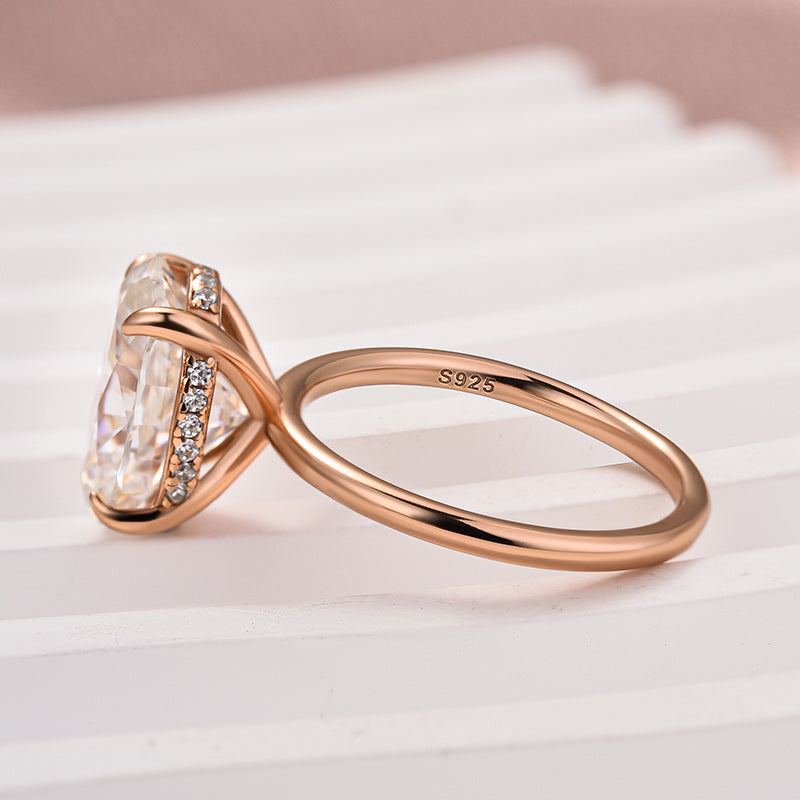 Aurevyn 4.0 Ct Oval Cut Rose Gold Promise Ring For Women