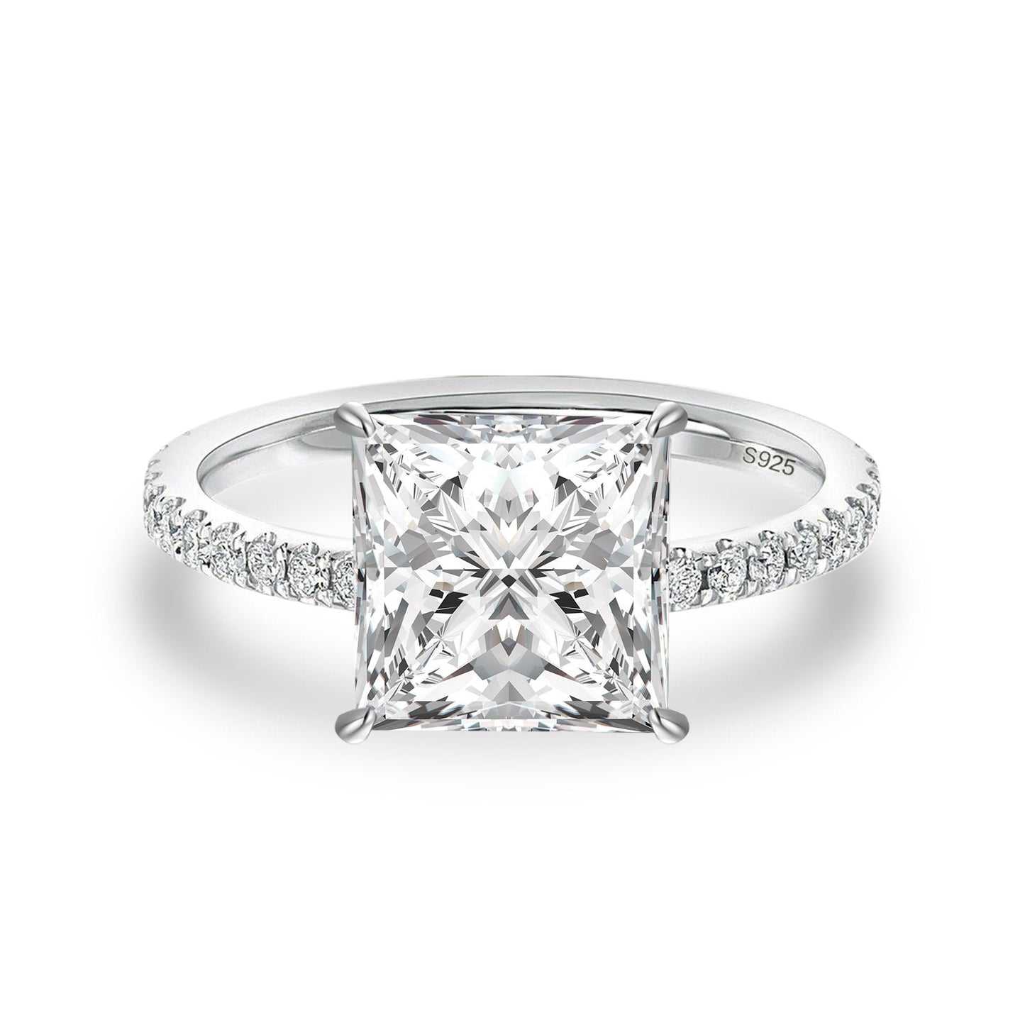 Aurevyn 3.0 Ct Square Princess Cut White Gold Bridal Ring