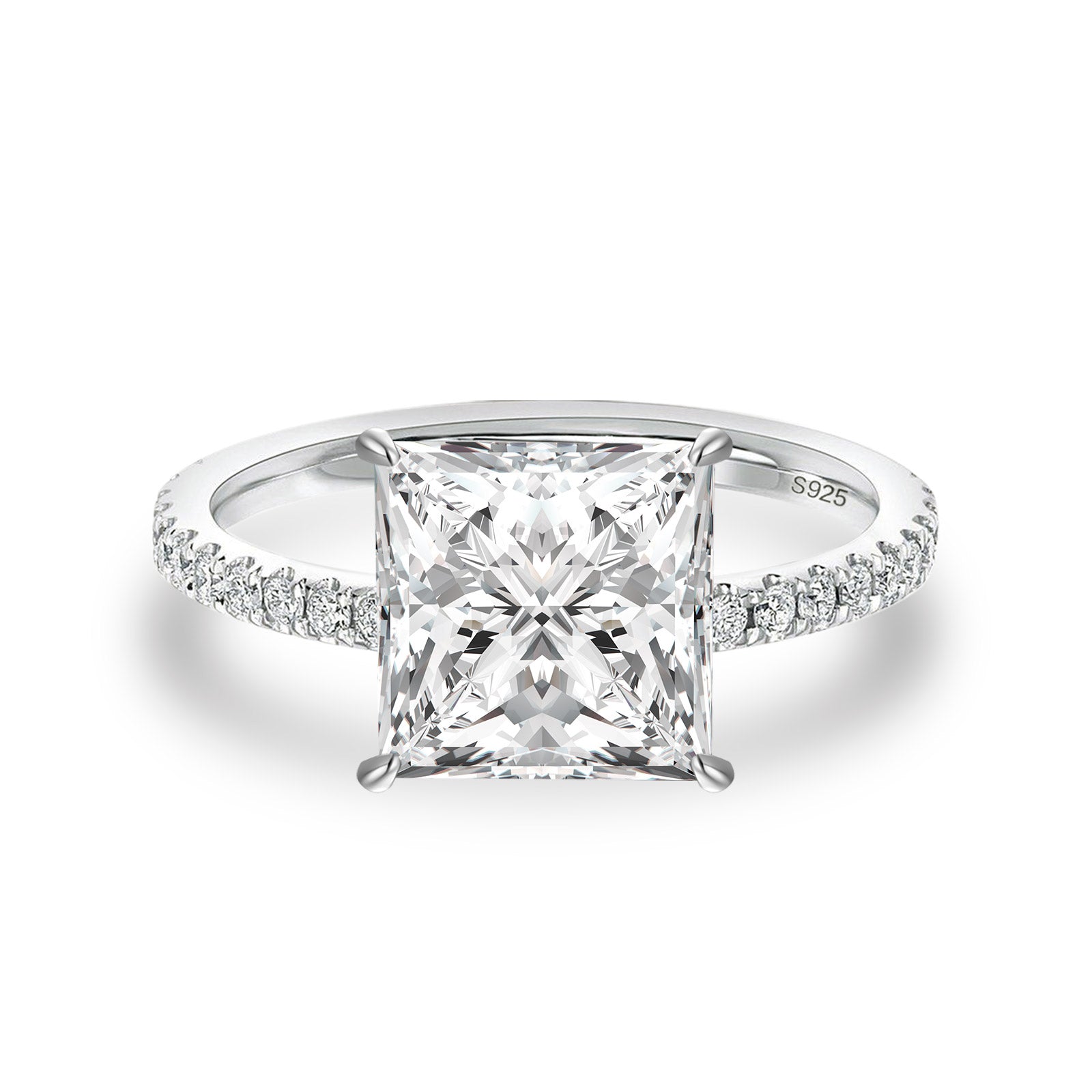 Aurevyn 3.0 Ct Square Princess Cut White Gold Bridal Ring