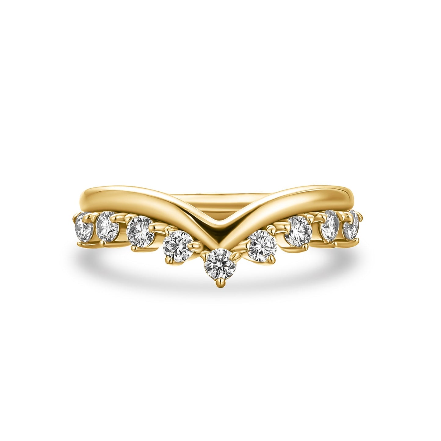 Aurevyn Graduated Tiara Wedding Ring With Round Moissanite Diamonds