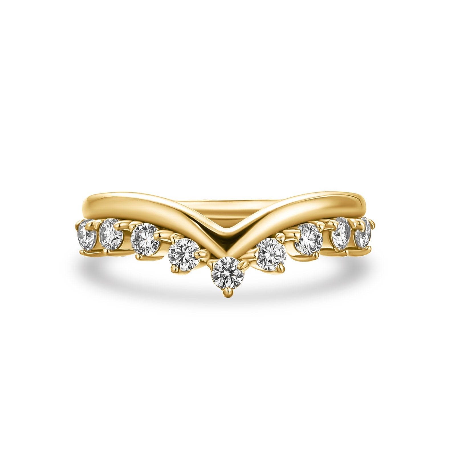 Aurevyn Graduated Tiara Wedding Ring With Round Moissanite Diamonds