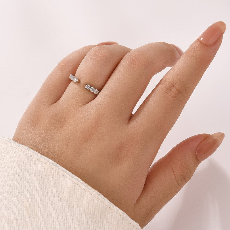Aurevyn Open Round Cut White Gold Wedding Band