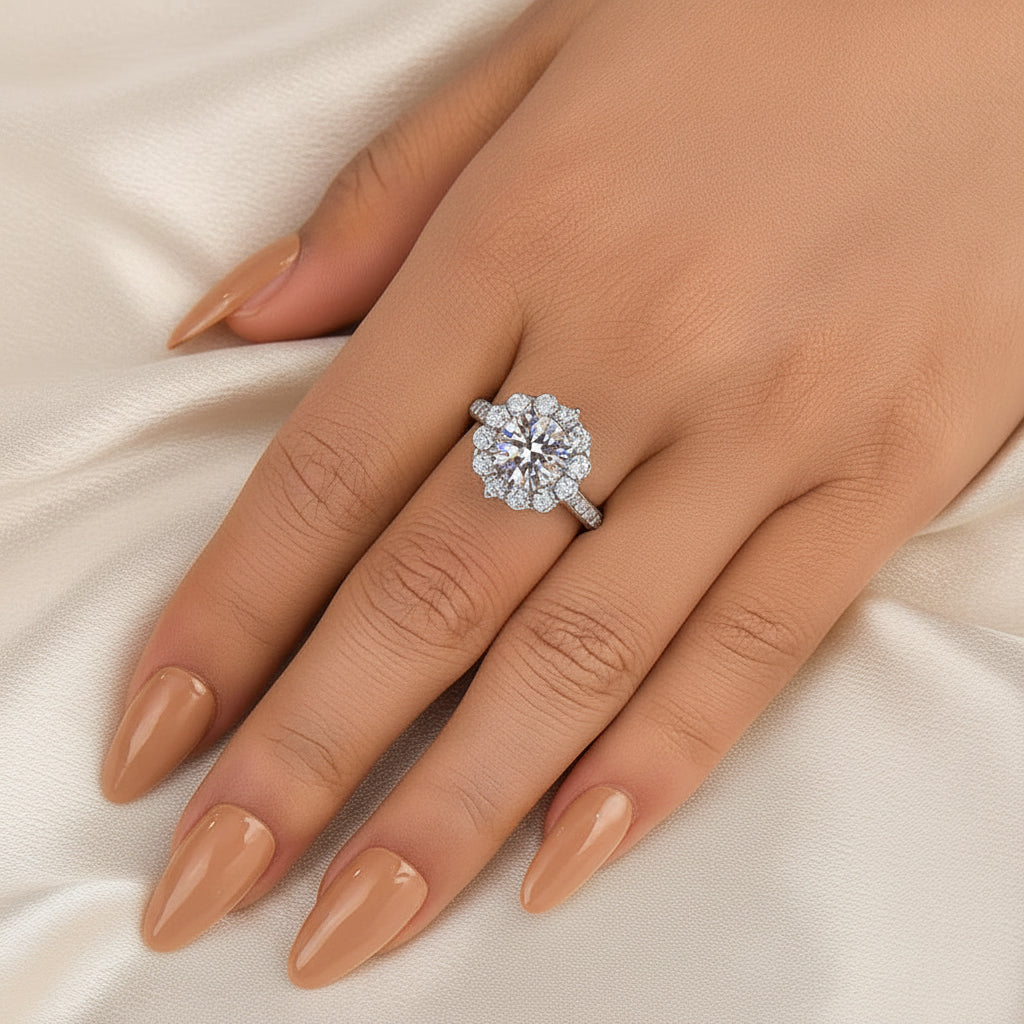 Aurevyn 2.0Ct Round Cut White Gold Travel Promise Ring
