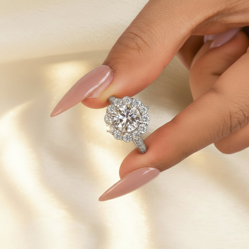 Aurevyn 2.0Ct Round Cut White Gold Travel Promise Ring