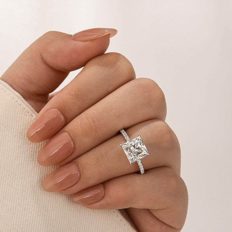 Aurevyn 3.0 Ct Square Princess Cut White Gold Bridal Ring