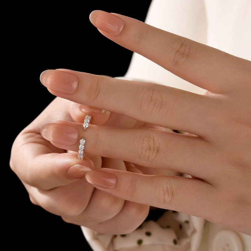Aurevyn Open Round Cut White Gold Wedding Band
