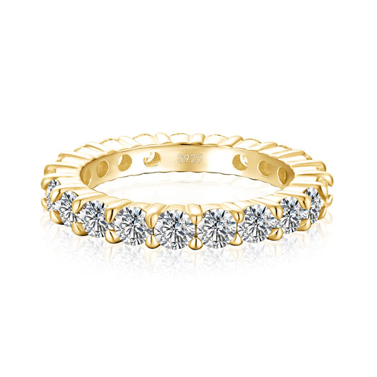 Aurevyn 2.5 Ct Yellow Gold Round Cut Women's Wedding Band