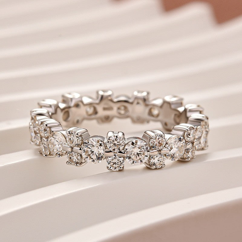 Aurevyn Moissanite 2.5 Ct Round Cut Full Wedding Band for Women