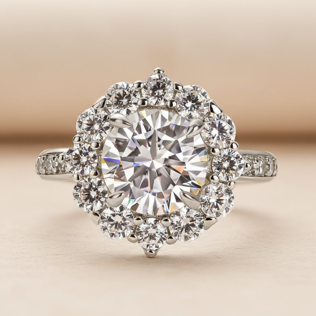 Aurevyn 2.0Ct Round Cut White Gold Travel Promise Ring