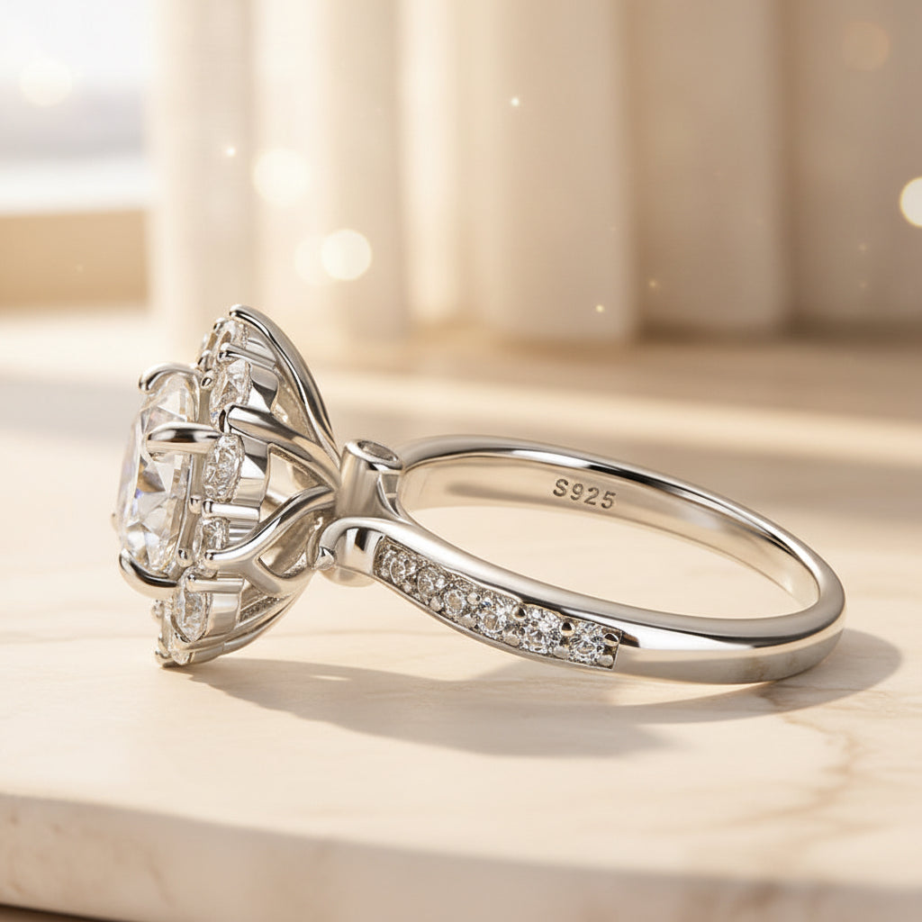 Aurevyn 2.0Ct Round Cut White Gold Travel Promise Ring