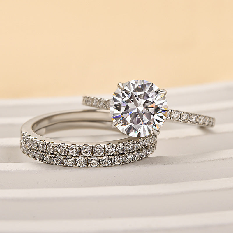 Aurevyn 2.0 Ct Round Cut Wedding Ring Set For Women