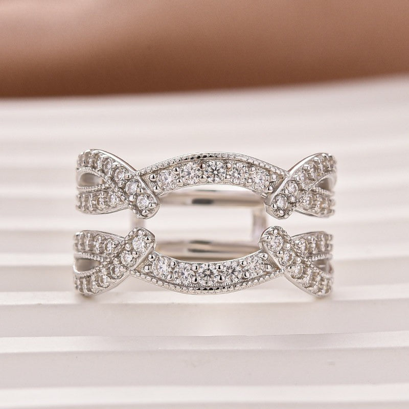 Aurevyn Moissanite 1.0Ct Round Cut Jacket Wedding Band