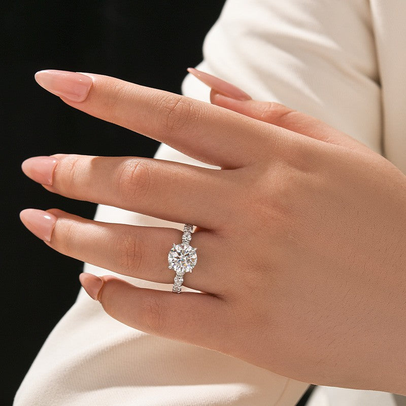 Aurevyn 3.0Ct Round White Gold Engagement Ring