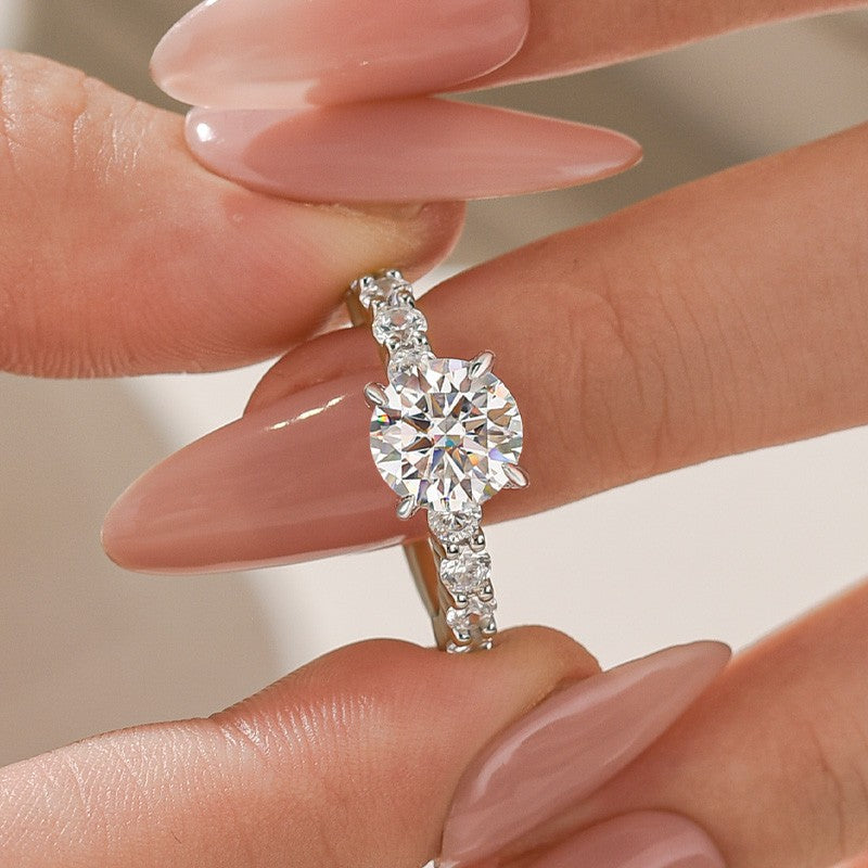 Aurevyn 2.0Ct Round White Gold Engagement Ring