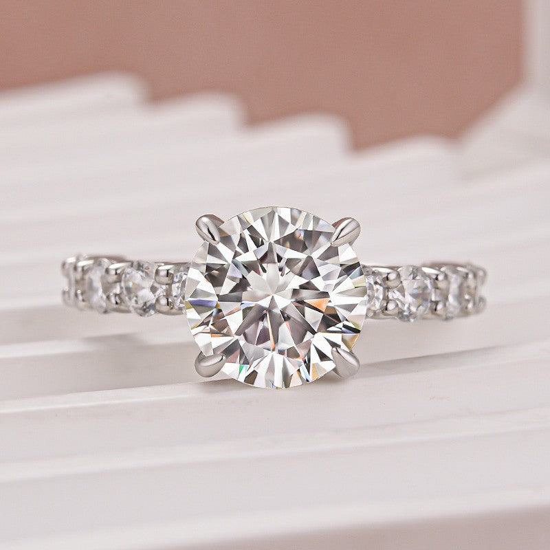 Aurevyn 3.0Ct Round White Gold Engagement Ring