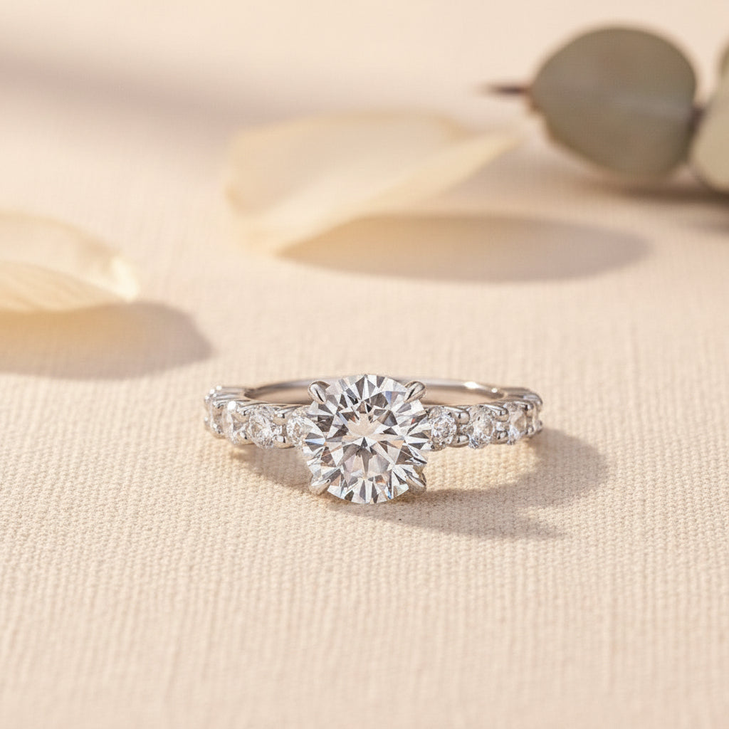 Aurevyn 2.0Ct Round White Gold Engagement Ring