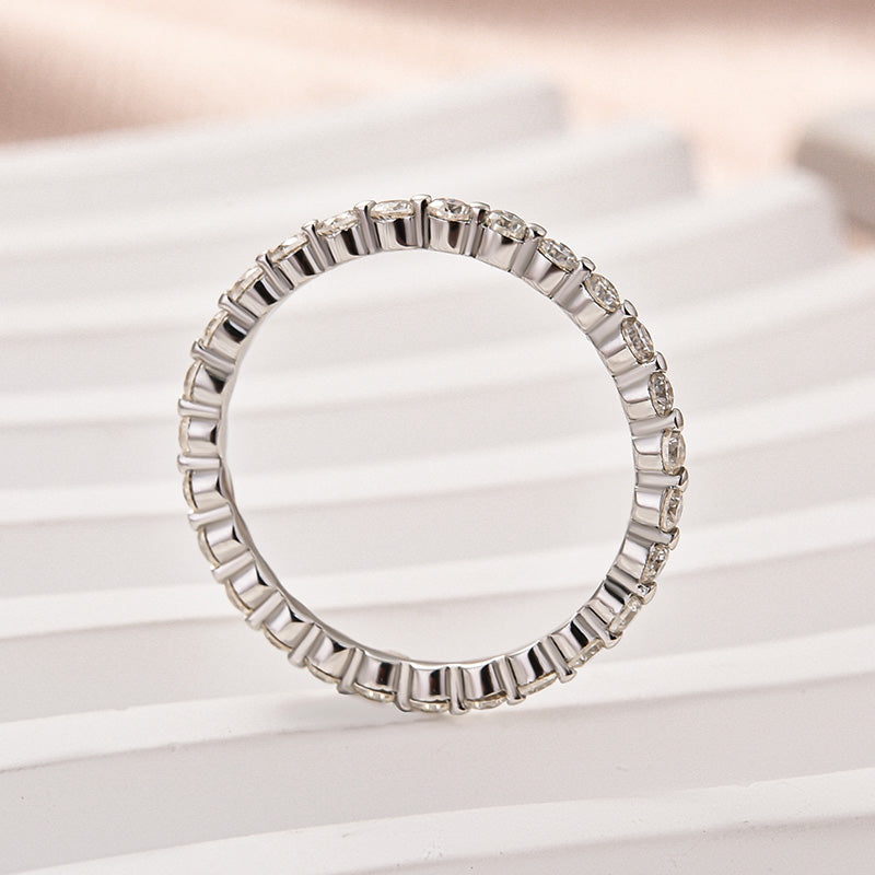 Aurevyn 1.0 Ct White Gold Round Cut Full Eternity Wedding Band
