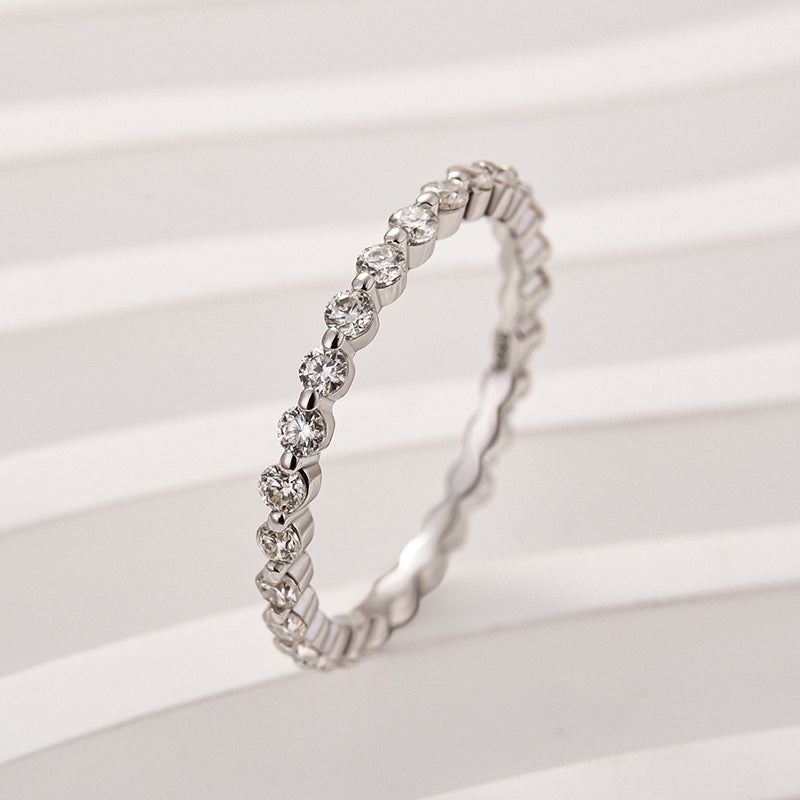 Aurevyn 1.0 Ct White Gold Round Cut Full Eternity Wedding Band